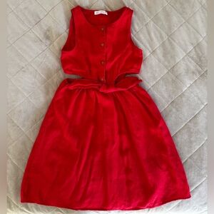 Zara Red Button-Up Kids Dress